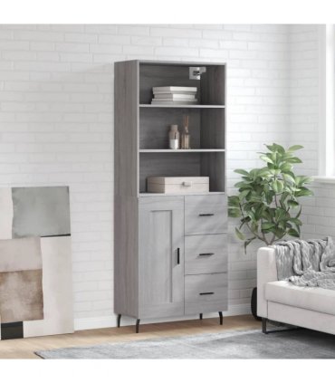 vidaXL Highboard Grey Sonoma 69,5x34x180 cm Engineered Wood