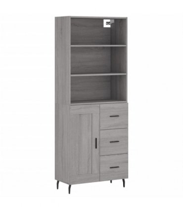 vidaXL Highboard Grey Sonoma 69,5x34x180 cm Engineered Wood