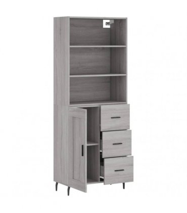 vidaXL Highboard Grey Sonoma 69,5x34x180 cm Engineered Wood