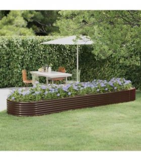 vidaXL Garden Raised Bed Galvanised Steel 396x100x36 cm Brown