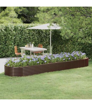 vidaXL Garden Raised Bed Galvanised Steel 396x100x36 cm Brown