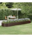 vidaXL Garden Raised Bed Galvanised Steel 396x100x36 cm Brown