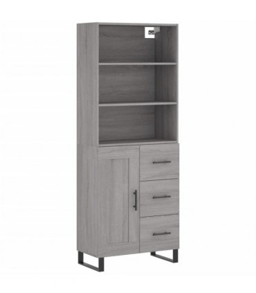 vidaXL Highboard Grey Sonoma 69,5x34x180 cm Engineered Wood