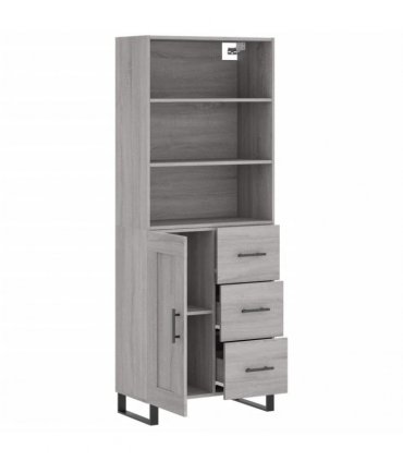 vidaXL Highboard Grey Sonoma 69,5x34x180 cm Engineered Wood