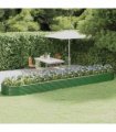 vidaXL Garden Raised Bed Galvanised Steel 507x100x36 cm Green