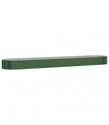 vidaXL Garden Raised Bed Galvanised Steel 507x100x36 cm Green