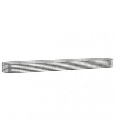 vidaXL Garden Raised Bed Galvanised Steel 507x100x36 cm Silver
