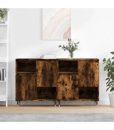 vidaXL Sideboards 2 pcs Smoked Oak Engineered Wood