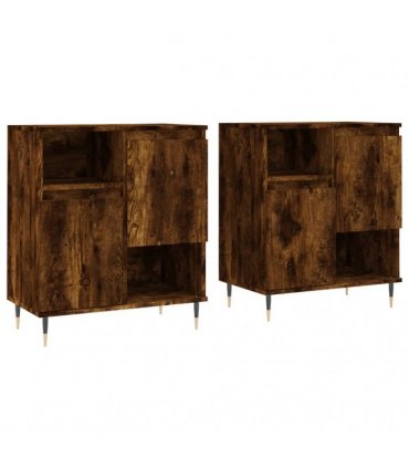 vidaXL Sideboards 2 pcs Smoked Oak Engineered Wood