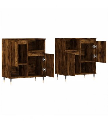 vidaXL Sideboards 2 pcs Smoked Oak Engineered Wood