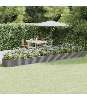 vidaXL Garden Raised Bed Galvanised Steel 544x100x36 cm Grey