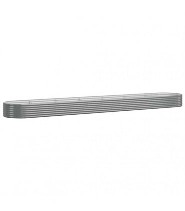 vidaXL Garden Raised Bed Galvanised Steel 544x100x36 cm Grey