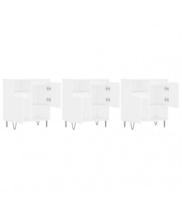 vidaXL Sideboards 3 pcs White Engineered Wood