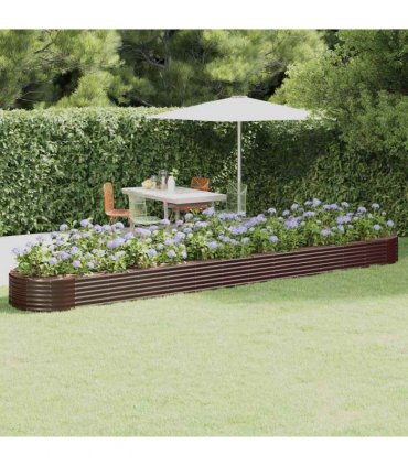 vidaXL Garden Raised Bed Galvanised Steel 544x100x36 cm Brown