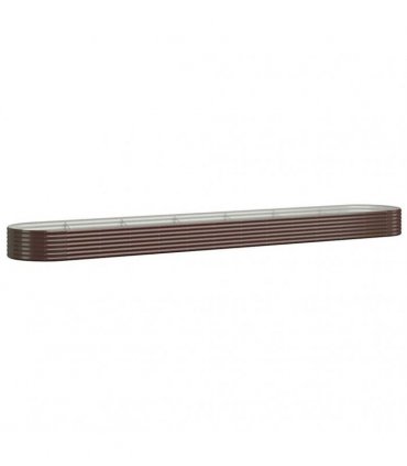 vidaXL Garden Raised Bed Galvanised Steel 544x100x36 cm Brown