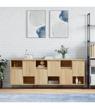 vidaXL Sideboards 3 pcs Sonoma Oak Engineered Wood