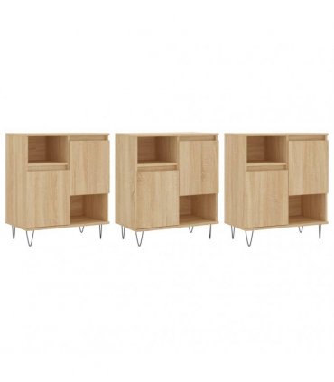 vidaXL Sideboards 3 pcs Sonoma Oak Engineered Wood