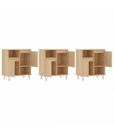 vidaXL Sideboards 3 pcs Sonoma Oak Engineered Wood