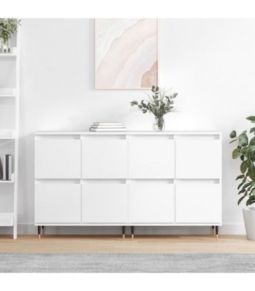 vidaXL Sideboards 2 pcs White Engineered Wood