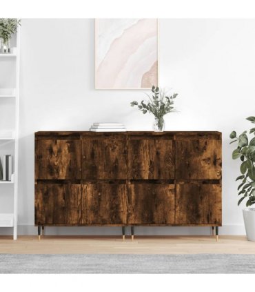 vidaXL Sideboards 2 pcs Smoked Oak Engineered Wood
