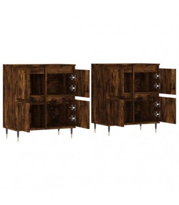 vidaXL Sideboards 2 pcs Smoked Oak Engineered Wood