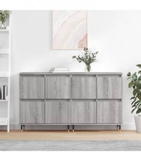 vidaXL Sideboards 2 pcs Grey Sonoma Engineered Wood