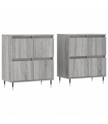 vidaXL Sideboards 2 pcs Grey Sonoma Engineered Wood