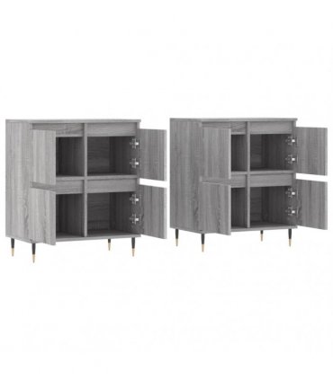 vidaXL Sideboards 2 pcs Grey Sonoma Engineered Wood