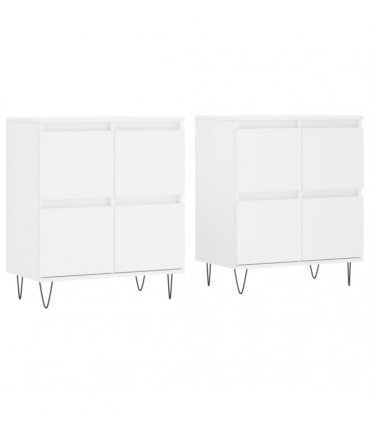 vidaXL Sideboards 2 pcs White Engineered Wood