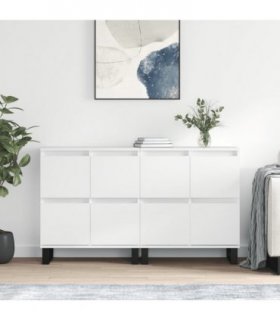 vidaXL Sideboards 2 pcs High Gloss White Engineered Wood