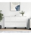 vidaXL Sideboards 2 pcs High Gloss White Engineered Wood
