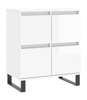 vidaXL Sideboards 2 pcs High Gloss White Engineered Wood