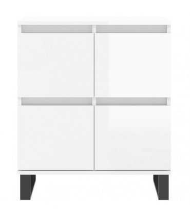 vidaXL Sideboards 2 pcs High Gloss White Engineered Wood