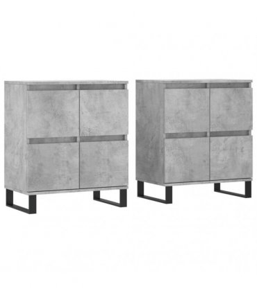 vidaXL Sideboards 2 pcs Concrete Grey Engineered Wood