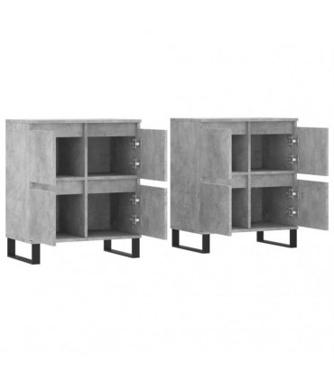vidaXL Sideboards 2 pcs Concrete Grey Engineered Wood