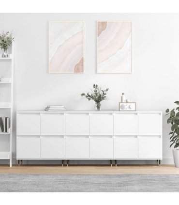 vidaXL Sideboards 3 pcs White Engineered Wood