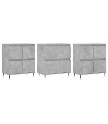 vidaXL Sideboards 3 pcs Concrete Grey Engineered Wood