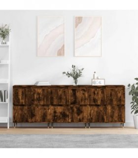 vidaXL Sideboards 3 pcs Smoked Oak Engineered Wood