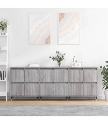 vidaXL Sideboards 3 pcs Grey Sonoma Engineered Wood