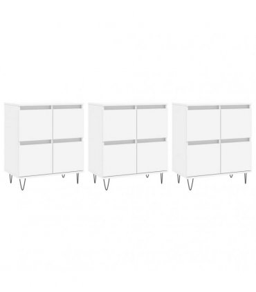 vidaXL Sideboards 3 pcs White Engineered Wood