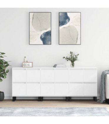 vidaXL Sideboards 3 pcs White Engineered Wood