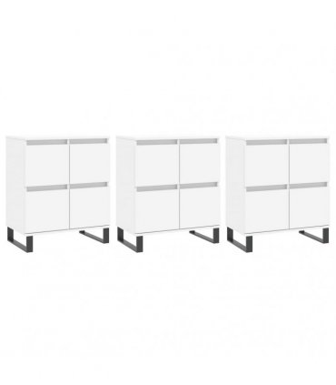 vidaXL Sideboards 3 pcs White Engineered Wood