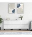 vidaXL Sideboards 3 pcs High Gloss White Engineered Wood