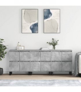 vidaXL Sideboards 3 pcs Concrete Grey Engineered Wood