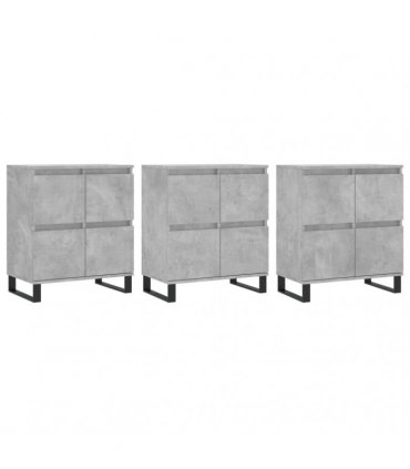 vidaXL Sideboards 3 pcs Concrete Grey Engineered Wood