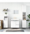 vidaXL 3 Piece Bathroom Furniture Set White Engineered Wood