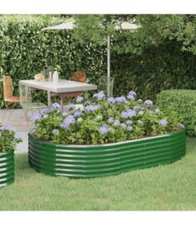 vidaXL Garden Raised Bed Galvanised Steel 214x140x36 cm Green