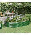 vidaXL Garden Raised Bed Galvanised Steel 214x140x36 cm Green