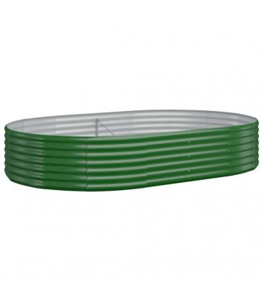 vidaXL Garden Raised Bed Galvanised Steel 214x140x36 cm Green