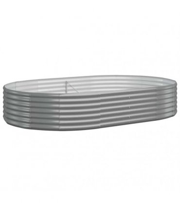 vidaXL Garden Raised Bed Galvanised Steel 214x140x36 cm Grey